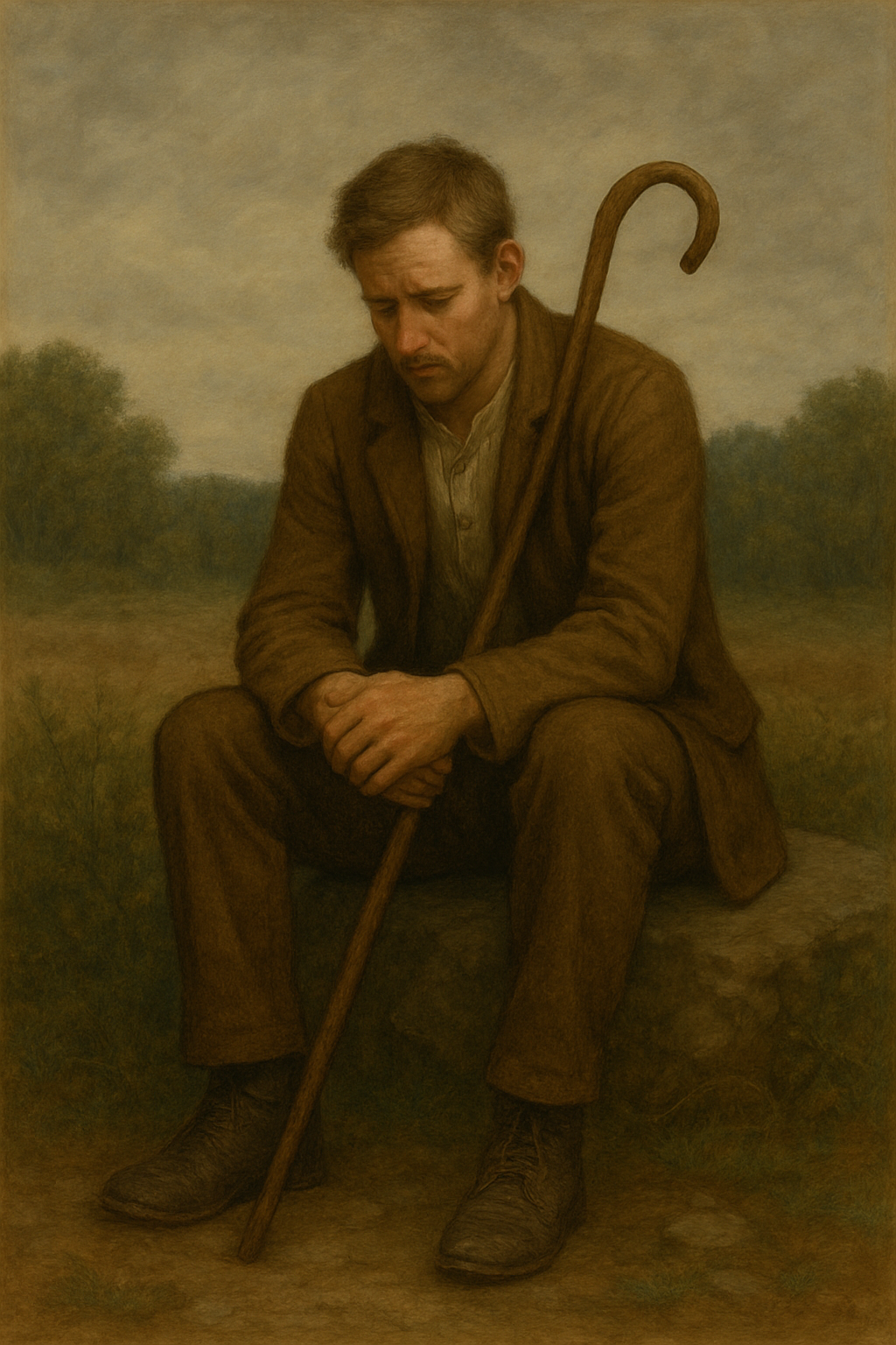 Edwin grieving the loss of Elinor.
